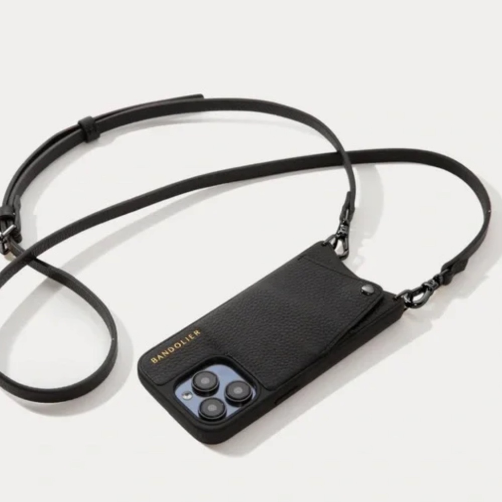 Bandolier - Emma Vegan Leather Crossbody - iPhone 11 Pro - Vegan Black/Pewter